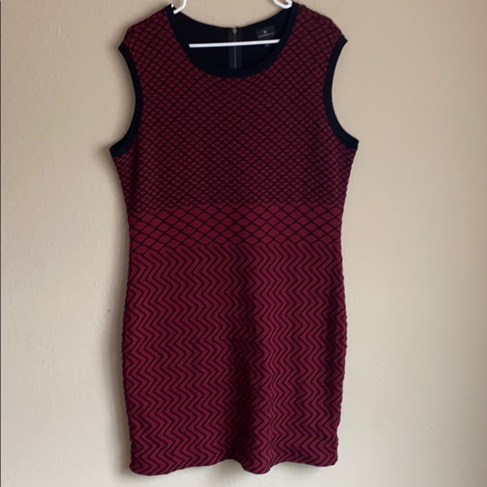 Worthington Red & Black Bodycon Sweater Dress. XL